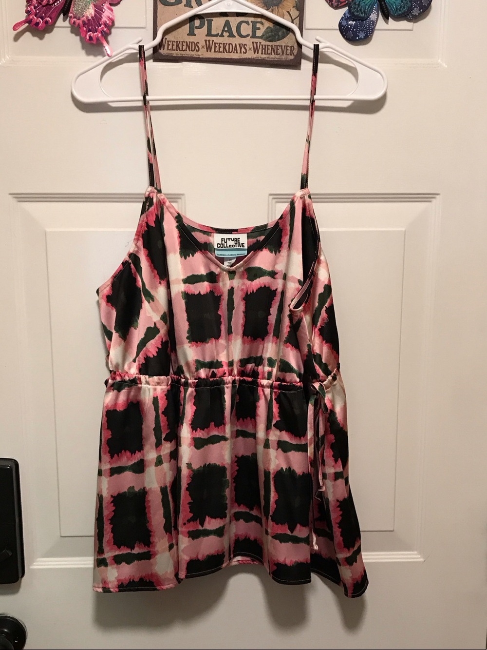 Woman’s Pink & Black Skirted Tank - 1x